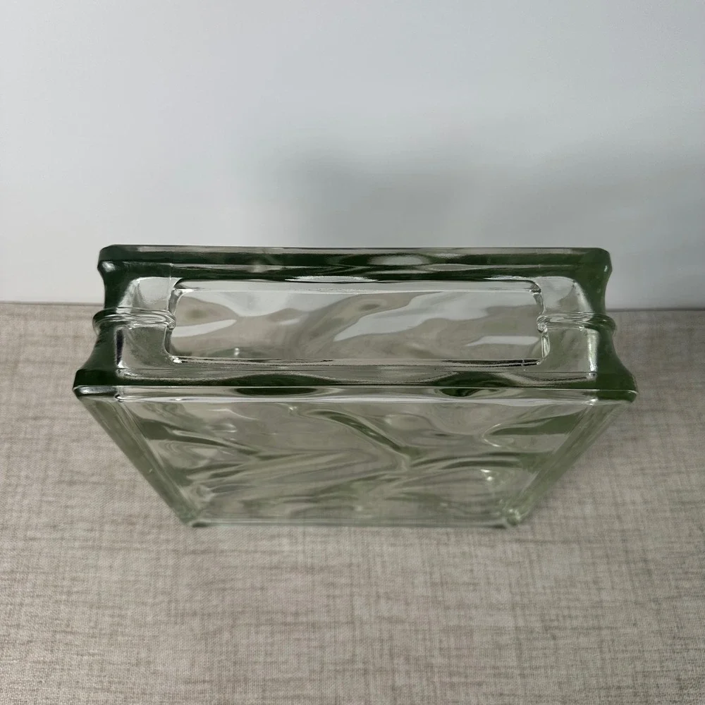 Vintage West German Glass Block Vase | Large 9